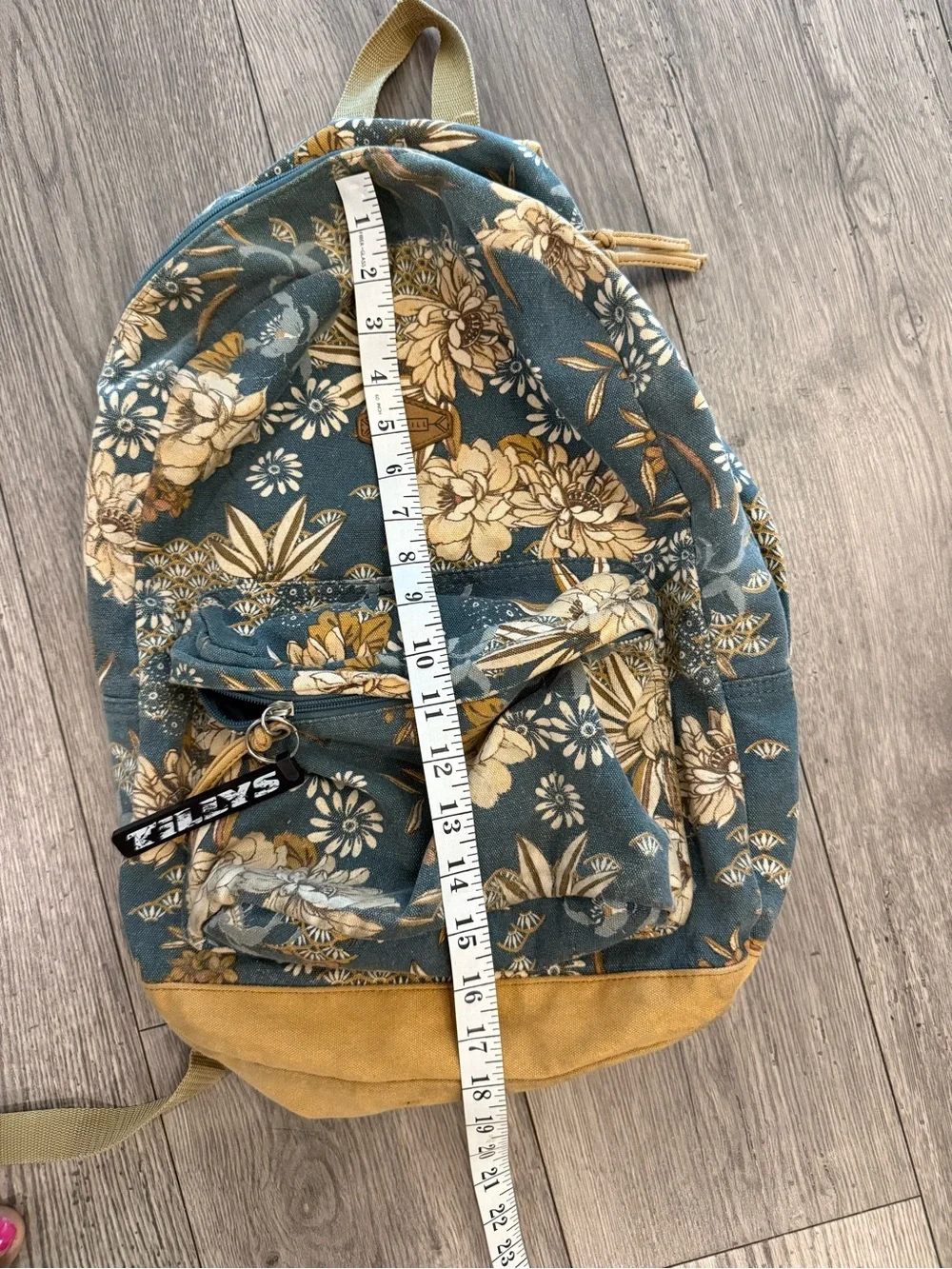 O’Neil Y2k Floral Green & Tan Adjustable Straps Backpack
